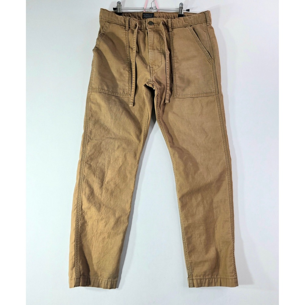 Levi's Mens 502 Fatigue Brown Utility Pants 35x29 Drawstring Hybrid Chino